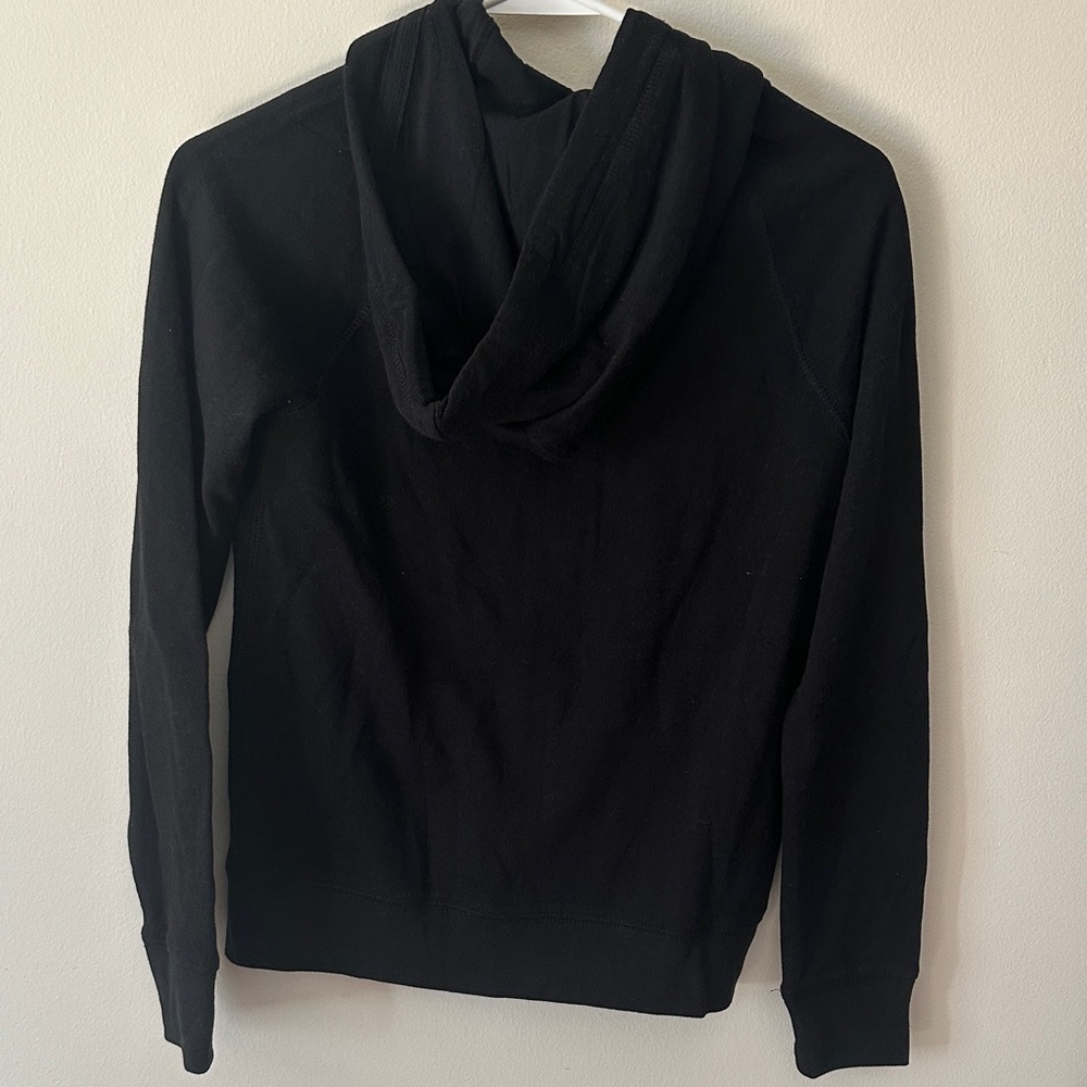Aeropostale Black Zip-Up Hoodie with White Accents - Picture 3 of 4